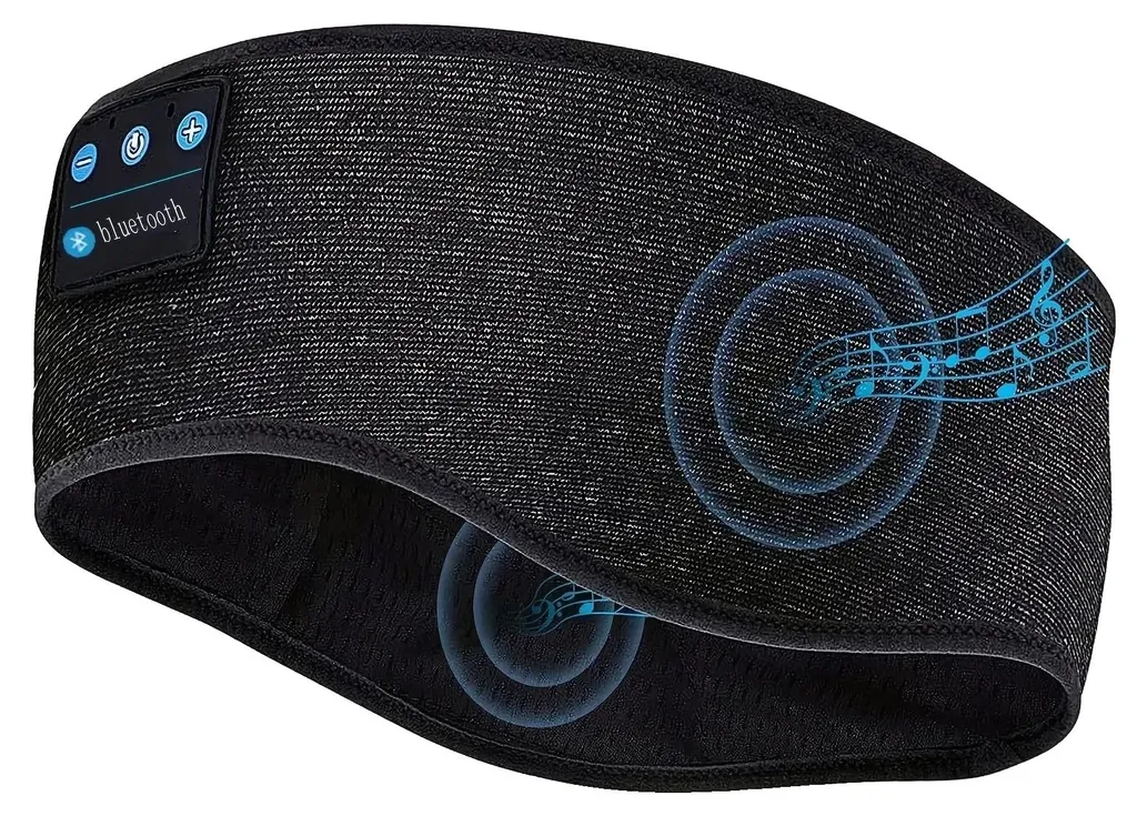 Masque de sommeil audio sans fil occultant et ultra confortable noir