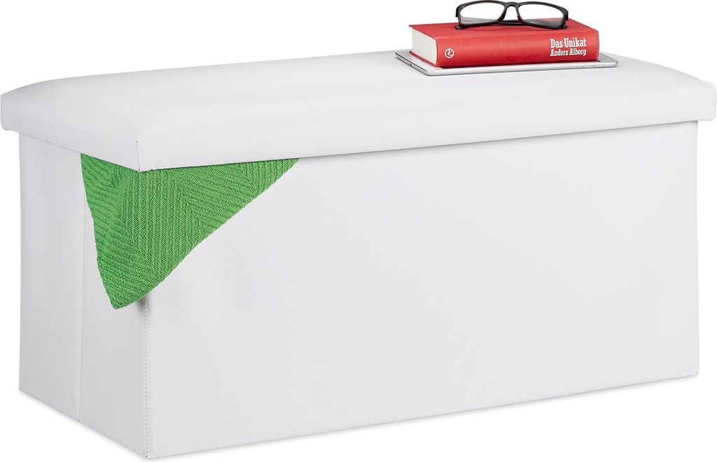 relaxdays Truhla 10031586_49 bílé dřevo 76,5 cm Obrázek produktu 