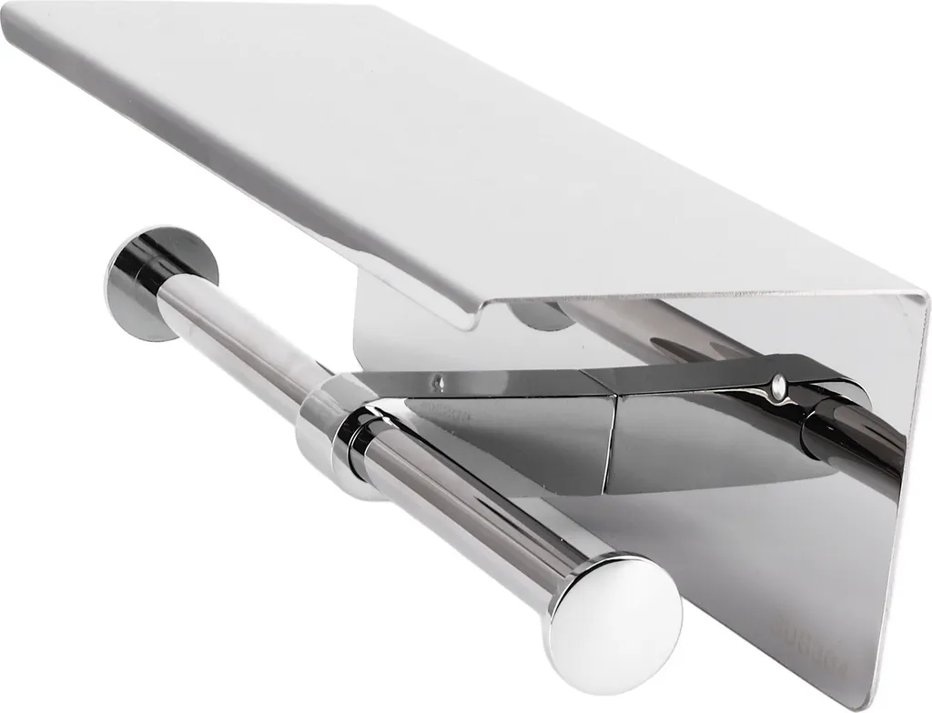 Portarotolo Carta Igienica Cromato In Acciaio Inox SUS304 - Moderno A Doppia Base Per Bagno E Cucina