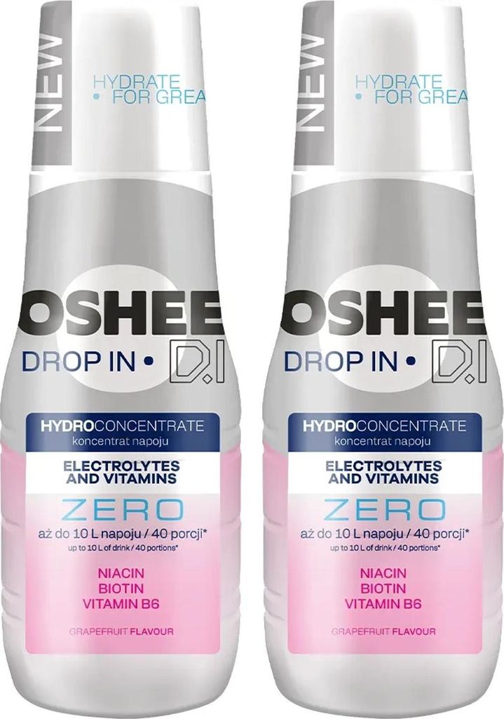 NEU OSHEE Drop In ZERO Grapefruit 2x500ml Elektrolytgetränk Produktbild 