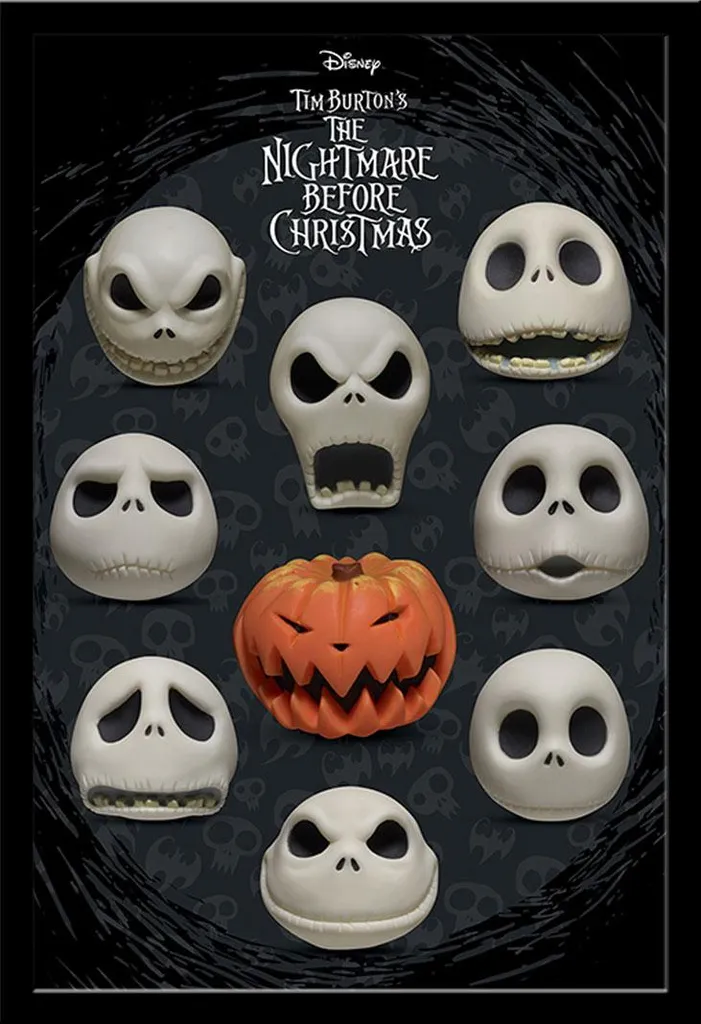 Décoration Murale Jack Skellington - Poster avec Cadre Noir Prêt à Poser