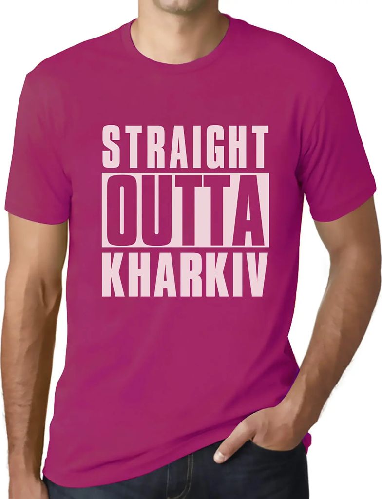 Herren Grafik T-Shirt Direkt aus Charkiw – Straight Outta Kharkiv – Öko-Verantwortlich Vintage Jahrgang Kurzarm Lustige Druck Geburtstag Gesch...
