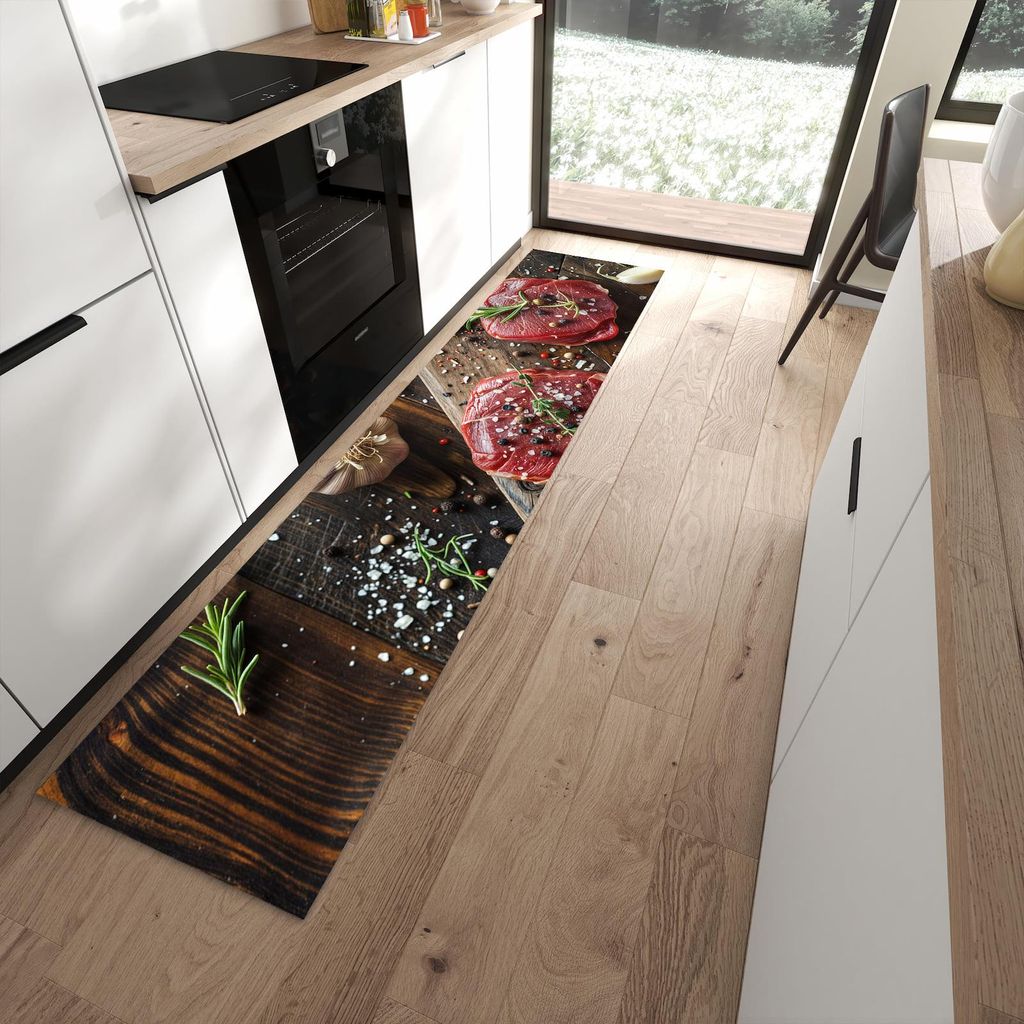 Küchenteppich 60x270cm rutschfest & abwischbar PVC Läufer - Frische Gewürze