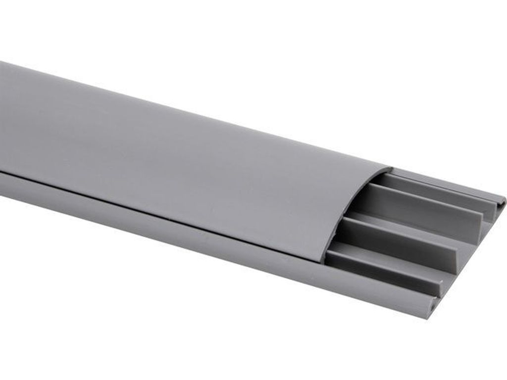 Kopp Bodenkanal 4 m, 60 x 15 mm grau Leiste Kabelkanal Kabelleiste Kabelbrücke 2x 2m Stangen