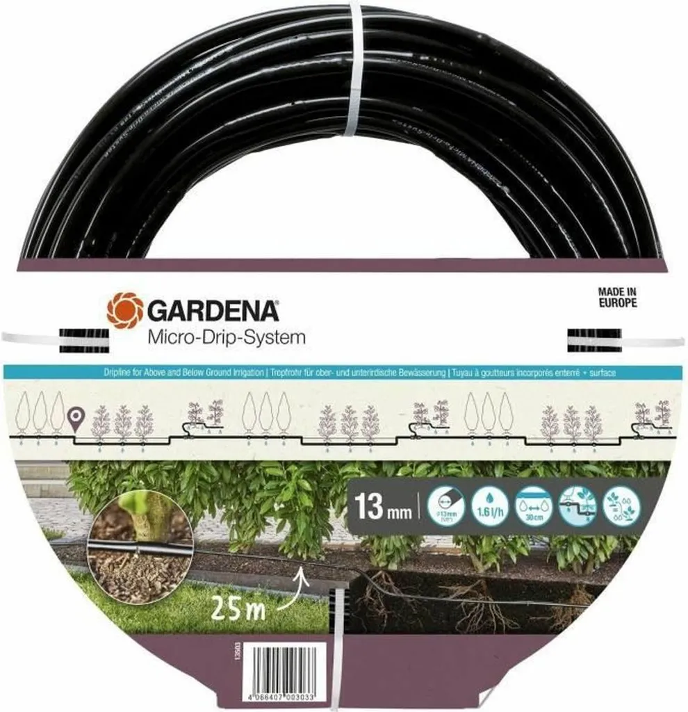 Ligne de goutteurs Gardena 25m avec autonettoyage Micro-Drip 13503