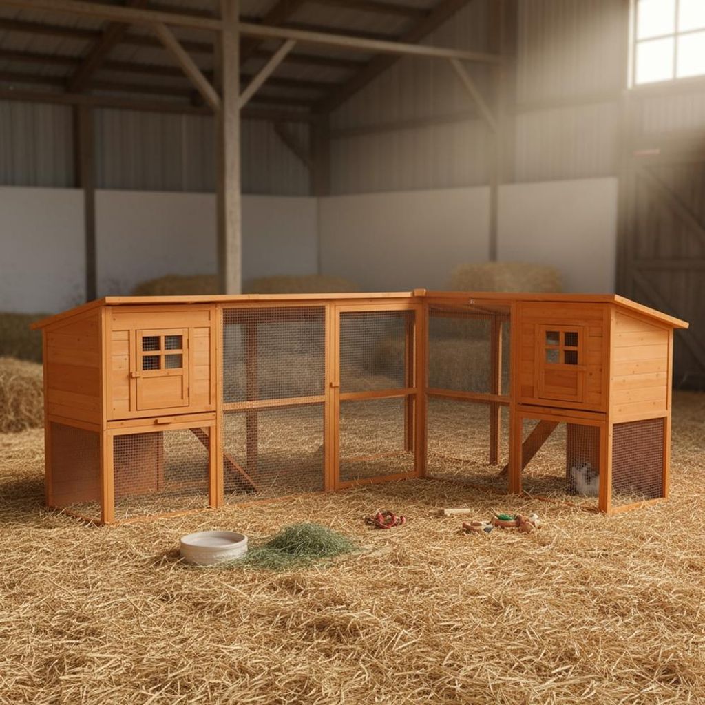 Mucola Hasenstall Hühnerstall Kaninchenstall Freigehege Freilauf Käfig Hasen Holz Kleintierkäfig Hasenkäfig Kaninchenkäfig Kleintierstall