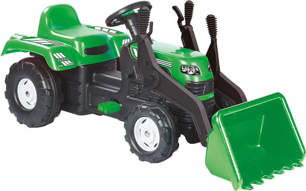 Tracteur à pédales Dolu Ranchero avec chargeur et klaxon vert et noir