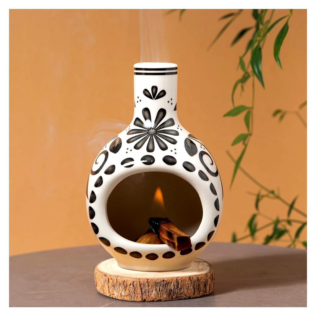 Palo Santo Halter Handgefertigte Schale Räuchergefäß aus Keramik für Rauhnächte Feuerfest Räucherteller für Meditation Aromatherapie und spi...
