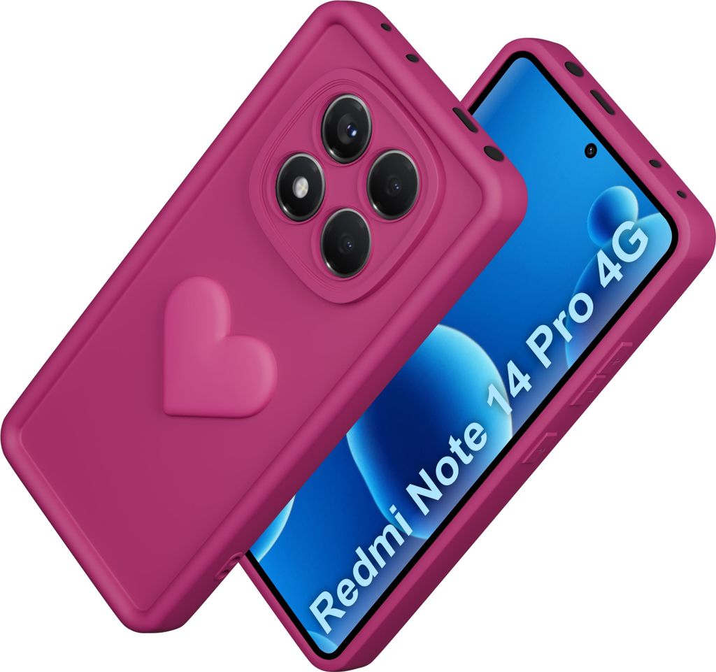 Etui für Xiaomi Redmi Note 14 Pro 4G Silikon MATT Herz