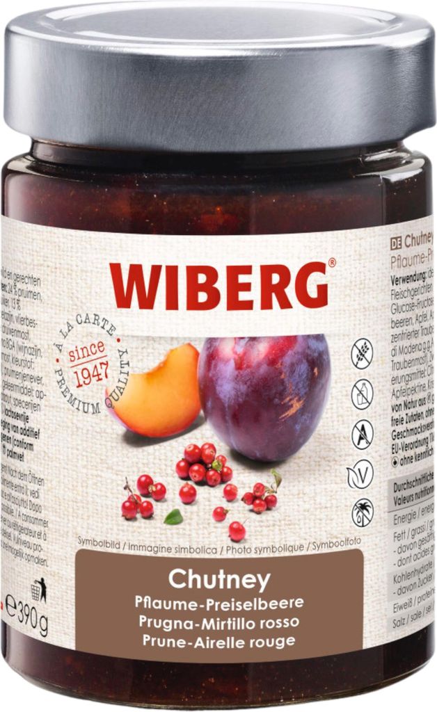 Chutney Pflaume-Preiselbeere 390g von Wiberg Produktbild 