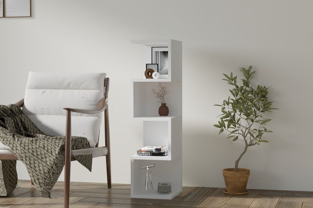 Skye Decor, Alin - White, Bücherregale, Weiß, 25 x 95 x 27 cm