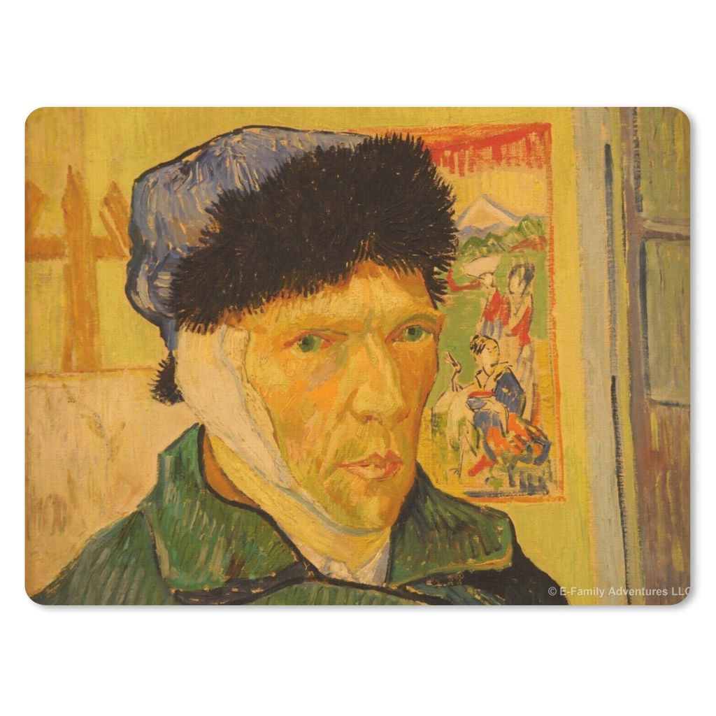 MuchoWow Mauspad Mousepad Selbstbildnis mit verbundenem Ohr - Vincent van Gogh 40x30 cm - Mousepads - Maus Mat - Pad - Mausunterlage - Anti Rutsch