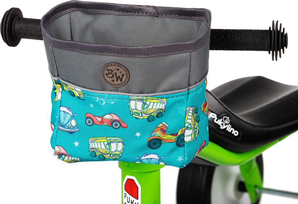 BAMBINIWELT Lenkerkorb für Kinder Lenkertasche kompatibel mit Pukylino Wutsch Fitsch Puky OFFEN für Dreirad Laufrad Rutschfahrzeuge (Modell 2)