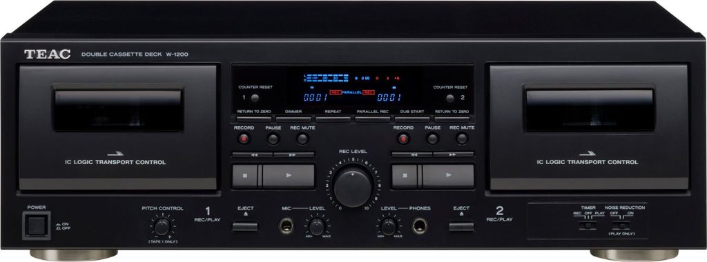 Teac W-1200 - Doppelkassettendeck - Schwarz Produktbild 