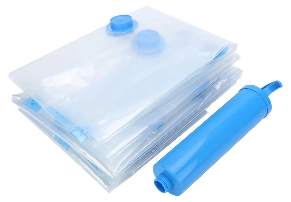 Lot 10 sacs de rangement sous vide avec pompe, plastique épais durable