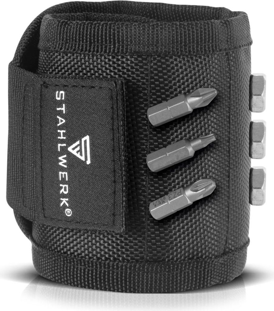 STAHLWERK Magnet-Armband für Heim-Handwerker mit Klettverschluss zur Befestigung
