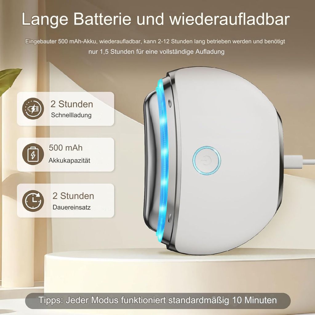 EMS Gua Sha Massagegerät – Mit Mikrostrom, Lichttherapie & Vibration