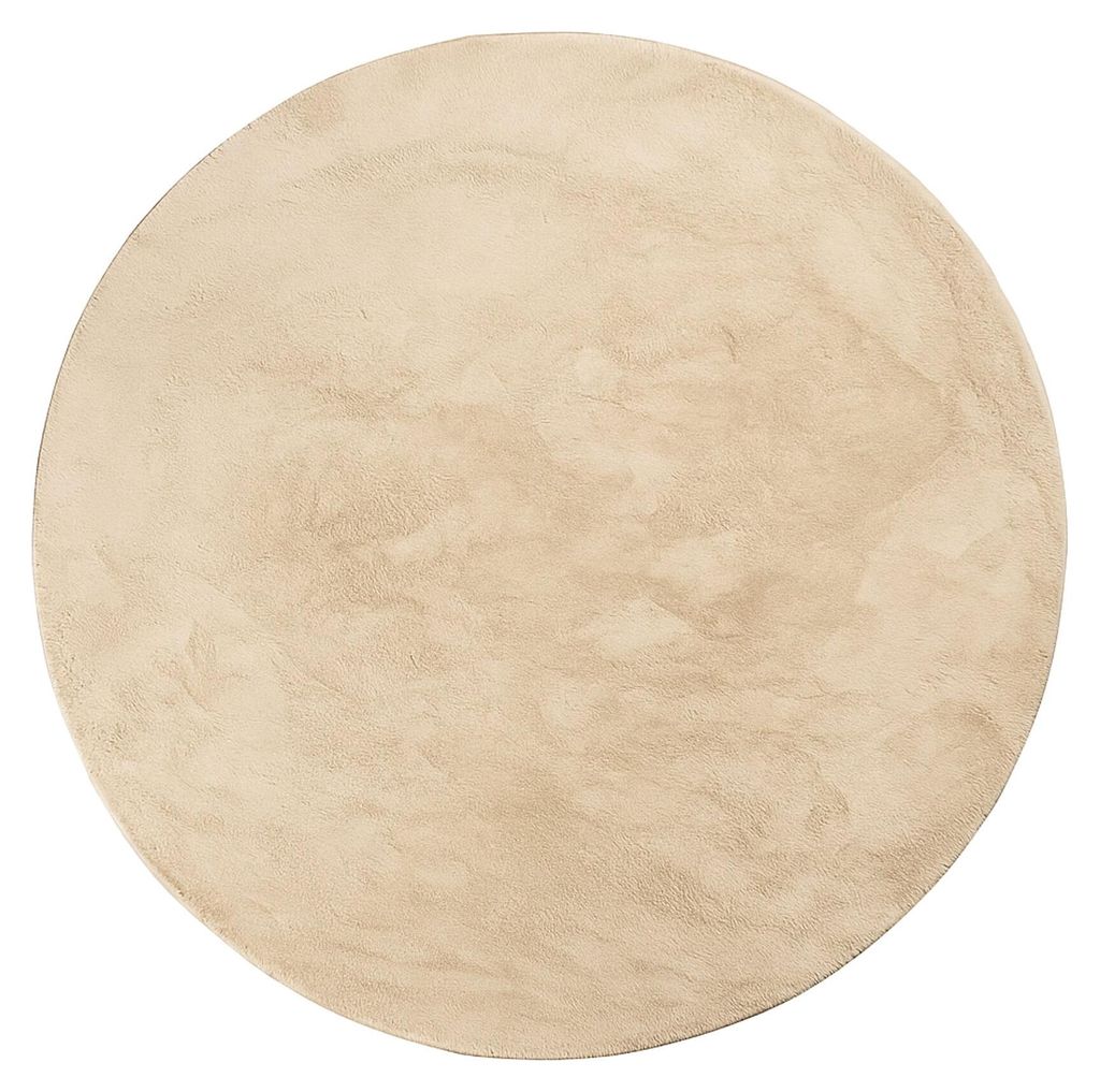 Flauschiger Teppich Rund - Cozy Beige Produktbild 