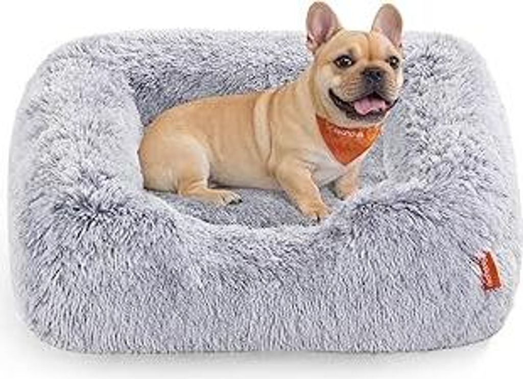 Feandrea Hundebett, mittelgroßes Hundekissen, 71 x 55 x 18 cm, Hundekorb, weiche Polsterung, Hundesofa, erhöhte Ränder, Bezug abnehmbar und wasc...
