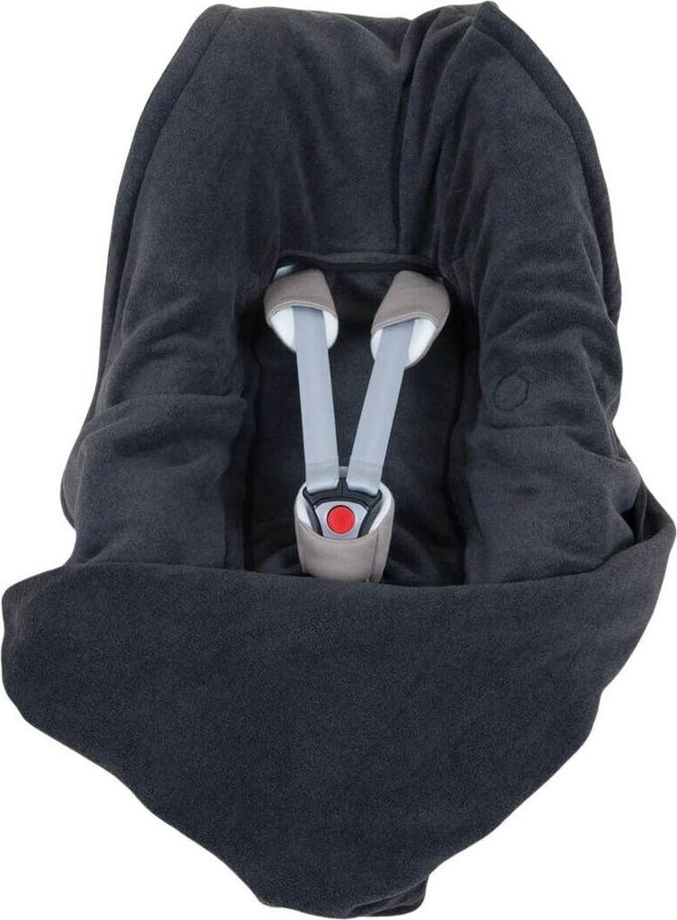 HOPPEDIZ Babydecke Fleece Einschlagdecke für Autositz und Kinderwagen anthrazit