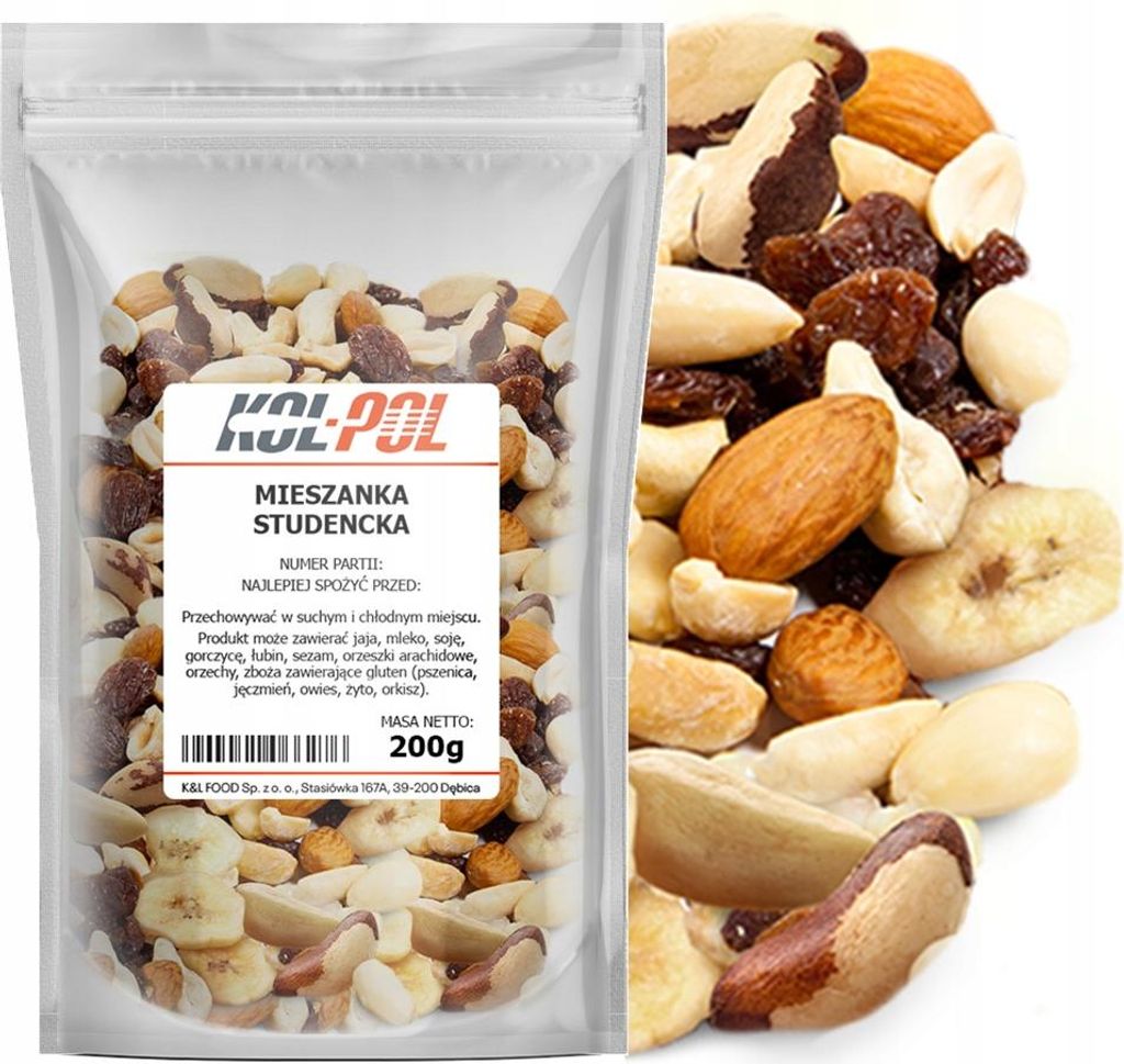 MIESZANKA STUDENCKA 200g Orzechy bakalie naturalna Zdjęcie produktu 