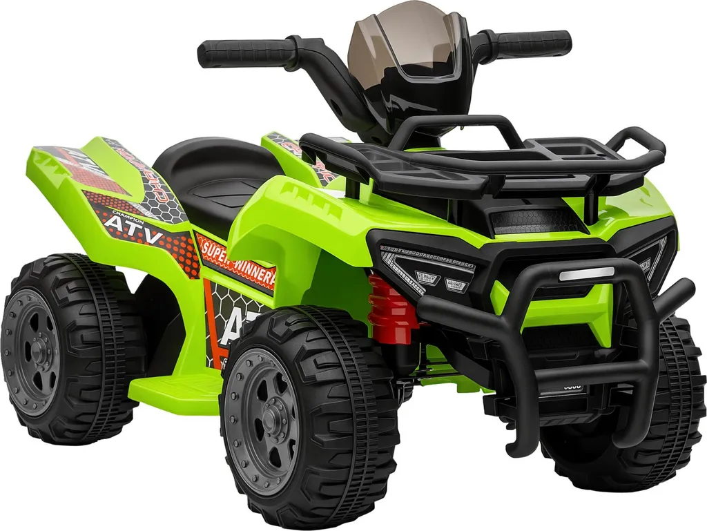 Quad Électrique 6V Sécurisé 2km/h Vert pour Enfant avec Siège Ergonomique