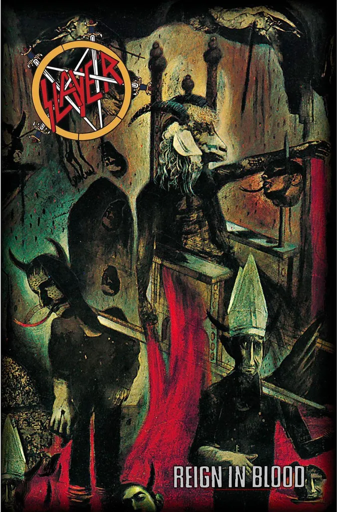 Slayer Poster Reign In Blood Polyester RO8328 - 106 x 70 cm Rouge et Noir