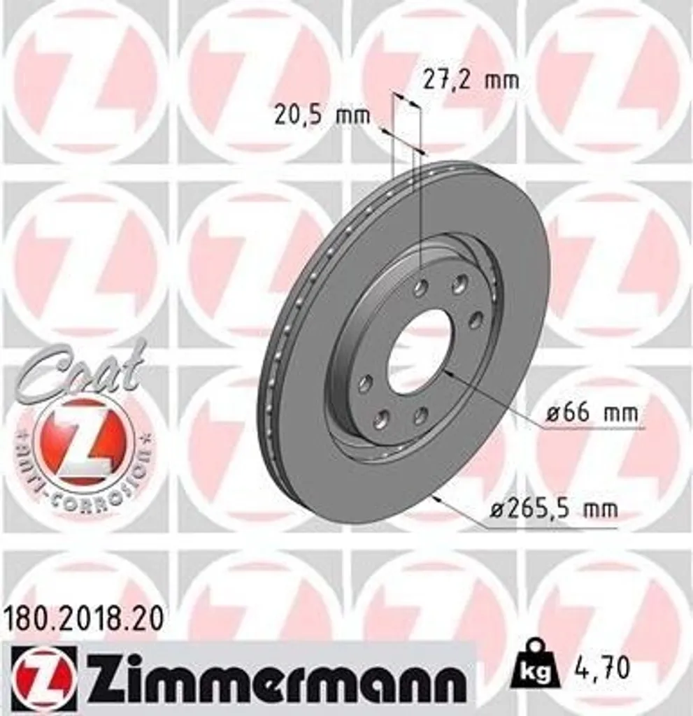 Disque de frein anti-vibration pour Peugeot 206 et 306 - ZIMMERMANN 180