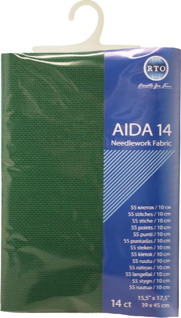 RTO Aida Zuschnitt, 14ct, grün, 39x45cm