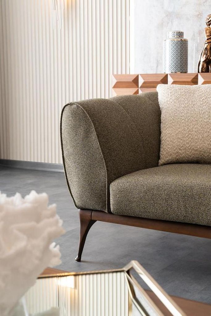 Couchgarnitur Wohnzimmer Set Sofa 3 Sitzer Sessel Couchtisch Couch Grün