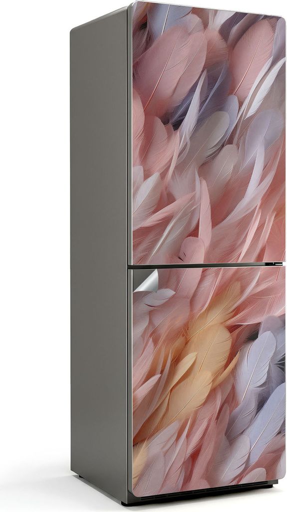 Wellen in zarten Tönen – Kühlschrank Aufkleber – Klebefolie Kühlschrank – Kühlschrank Nachbildung – Kühlschrankfolie selbstklebend –...