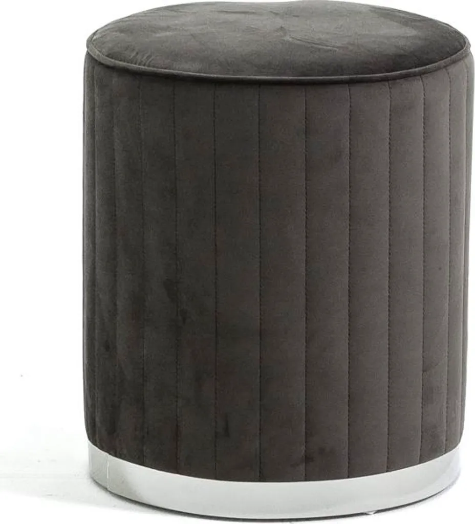 Pouf velours gris RUBY : gagnez de la place avec une assise design chic