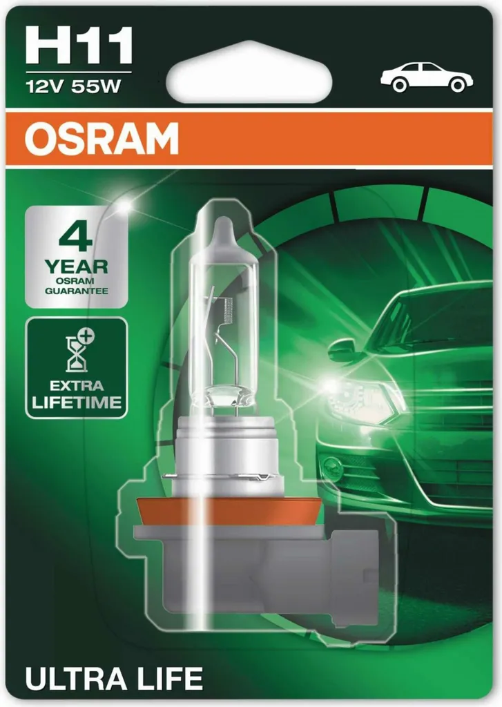 Osram Ultra Life H11 55W PGJ19-2 Lampadina Moto Originale 2 Pezzi