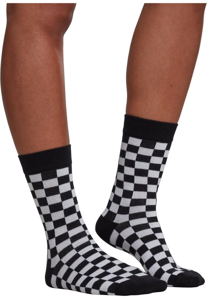 Ponožky Urban Classics Checker Socks 2-Pack black/white - Obrázek produktu 