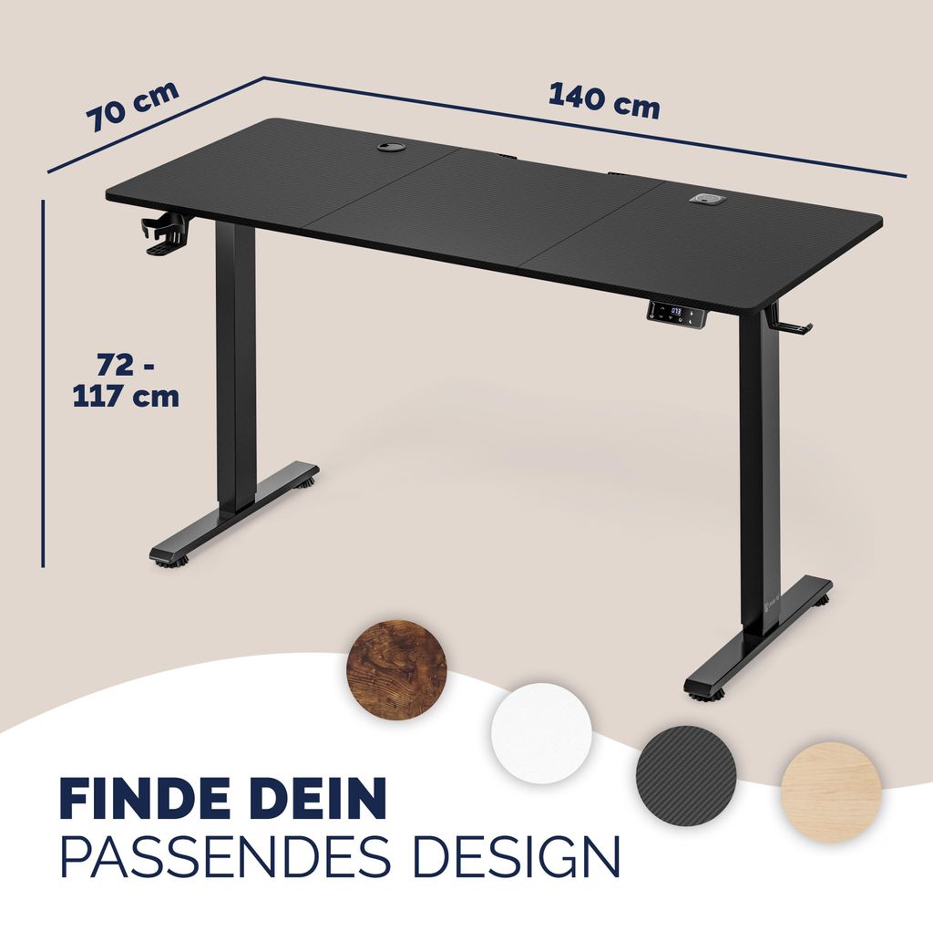 CASARIA® Höhenverstellbarer Schreibtisch elektrisch 140 x Produktbild 