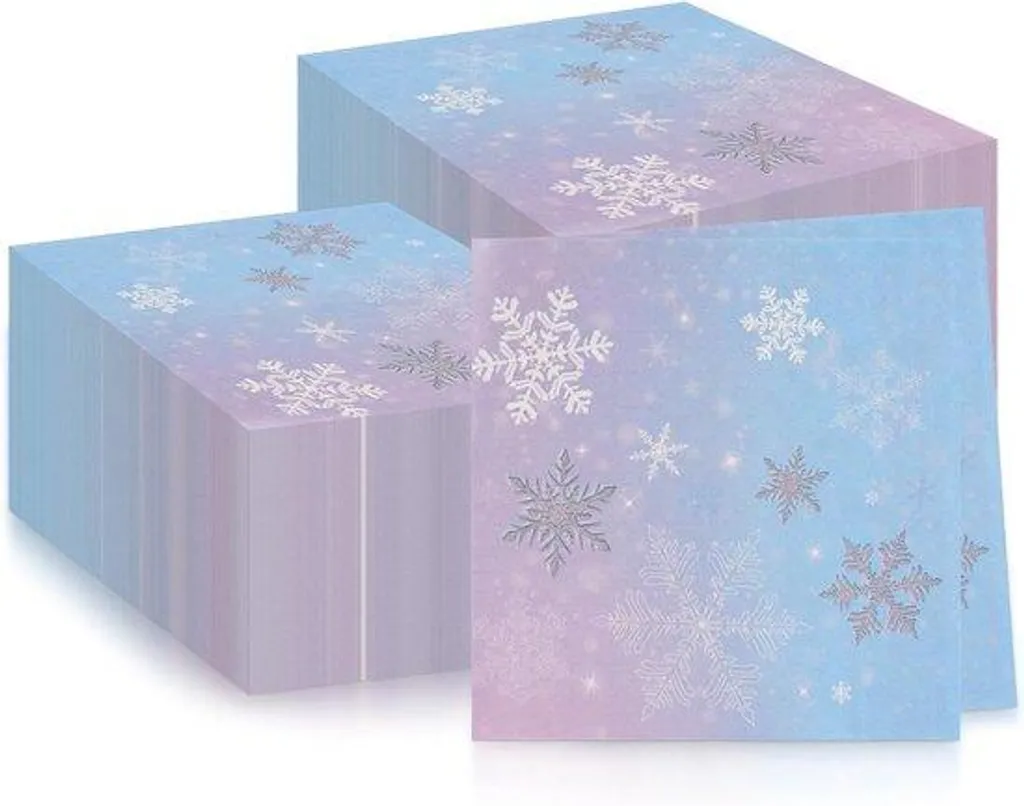 Serviettes bleues Frost double épaisseur pour table anniversaire - x30