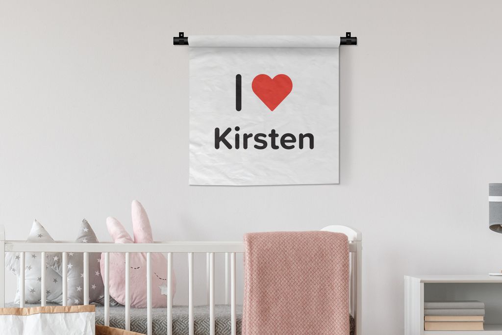MuchoWow Wandteppich Wandbehang Ich liebe - Kirsten - Mädchen 60x60 cm Tapisserie Dekoration Wandtuch - Dekorationen - Wand Decke