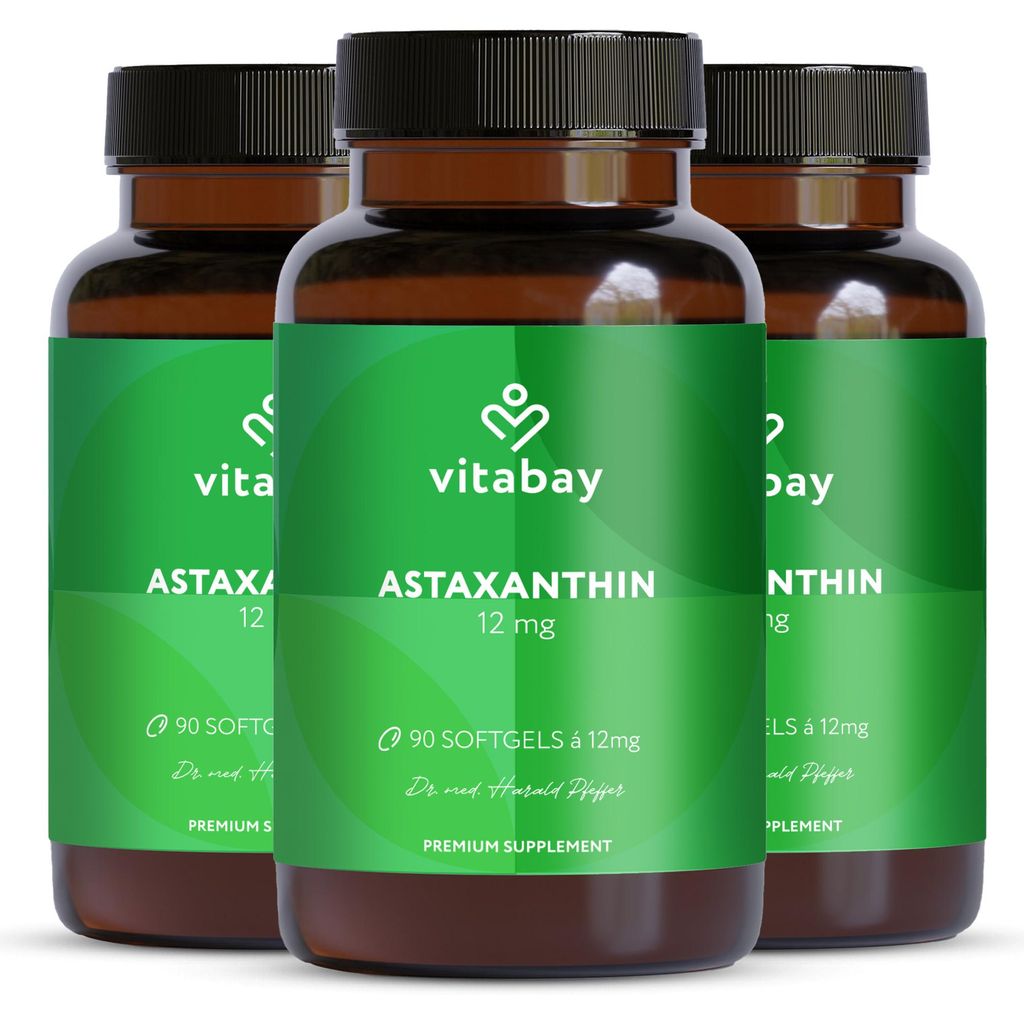 Vitabay Astaxanthin 12 mg – 270 vegane Softgel-Kapseln – Produktbild 