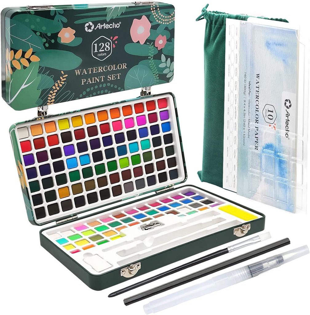 Artecho Aquarellfarben Wasserfarben Set - 128 Farben mit Produktbild 