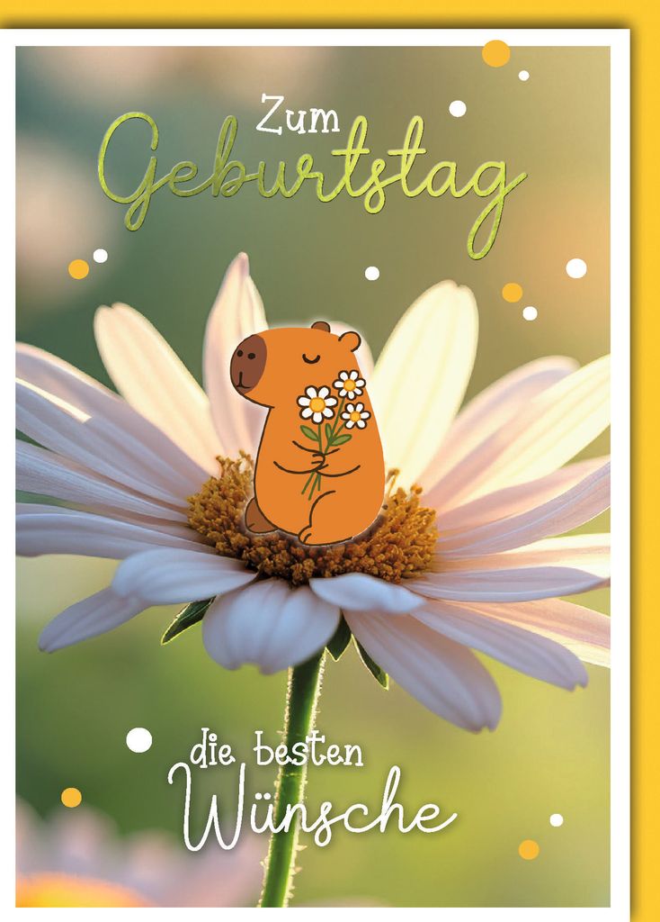 Geburtstag Glückwunschkarte mit Umschlag Wombats auf Blüte Zum Geburtstag die besten Wünsche