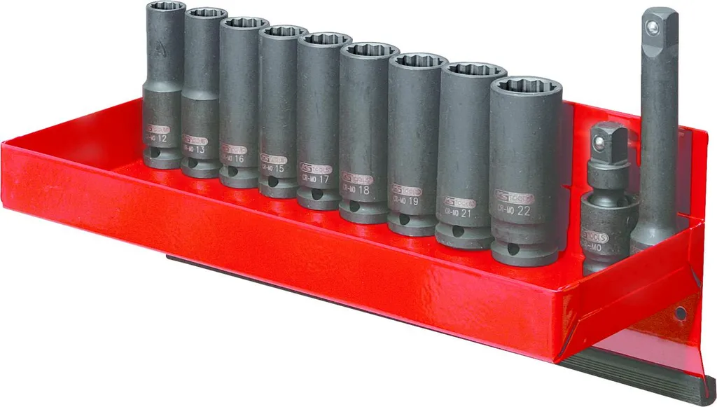 Coffret douilles longues 12 pans 1/2 en acier chrome vanadium robuste