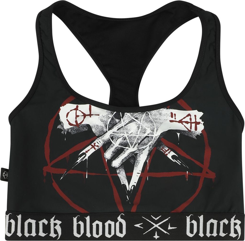 Gothicana by EMP Damen schwarzes Bikinitop mit Pentagramm Print M
