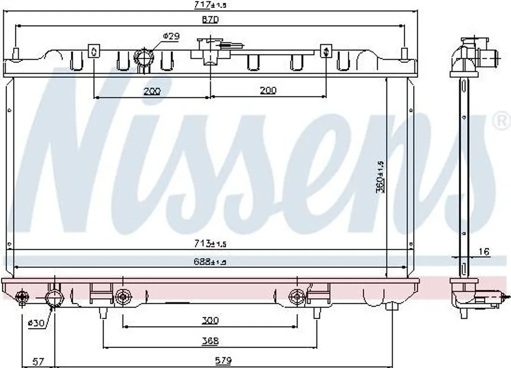 Radiateur moteur pour Nissan Primera NISSENS 69460 - Réparation 214106M100