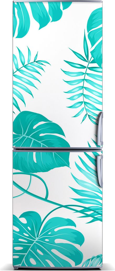Tulup Kühlschrankdekoration - Magnetmatte - 70 cm x 190 cm - Magnet auf dem Kühlschrank - Tropische Blätter
