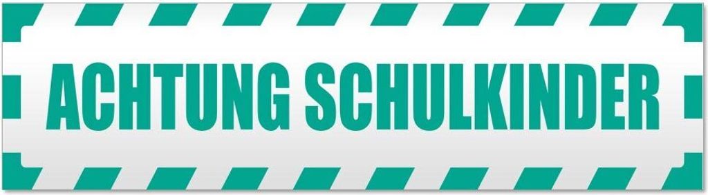 Kiwistar - Autoaufkleber - Türkis - 60 x 16 cm - Achtung Schulkinder gestreift - Hinweis Aufkleber Sticker für Auto, Kfz, Fahrrad, PKW, LKW