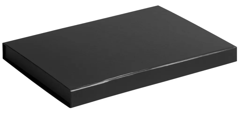 Scatola regalo con cerniera, scatola magnetica plastificata opaca NERO Formato 31x22x2,5 cm 10 pz.
