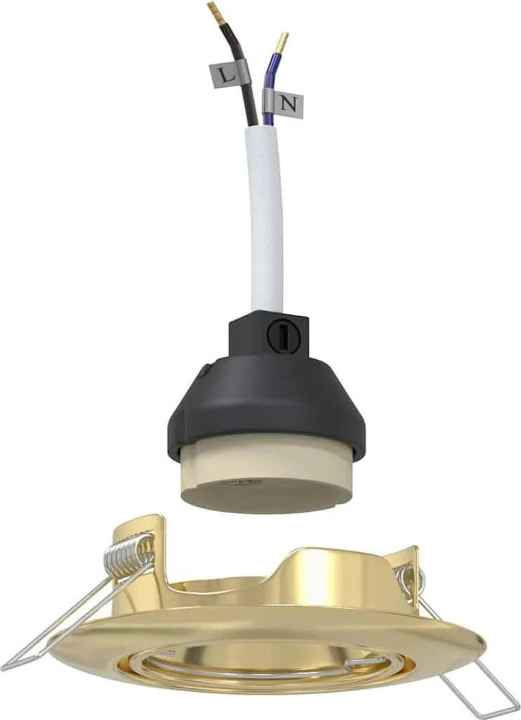 Faretto da Incasso vidaXL Oro Quadrato 24pz Metallo per Interni Moderni