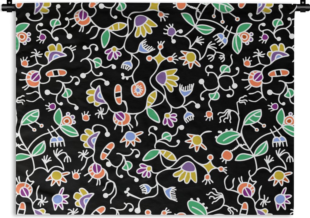 MuchoWow Wandteppich Wandbehang Muster - Blumen - Frühling 90x67.5 cm Tapisserie Dekoration Wandtuch - Fototeppich - Wand-Skulpturen