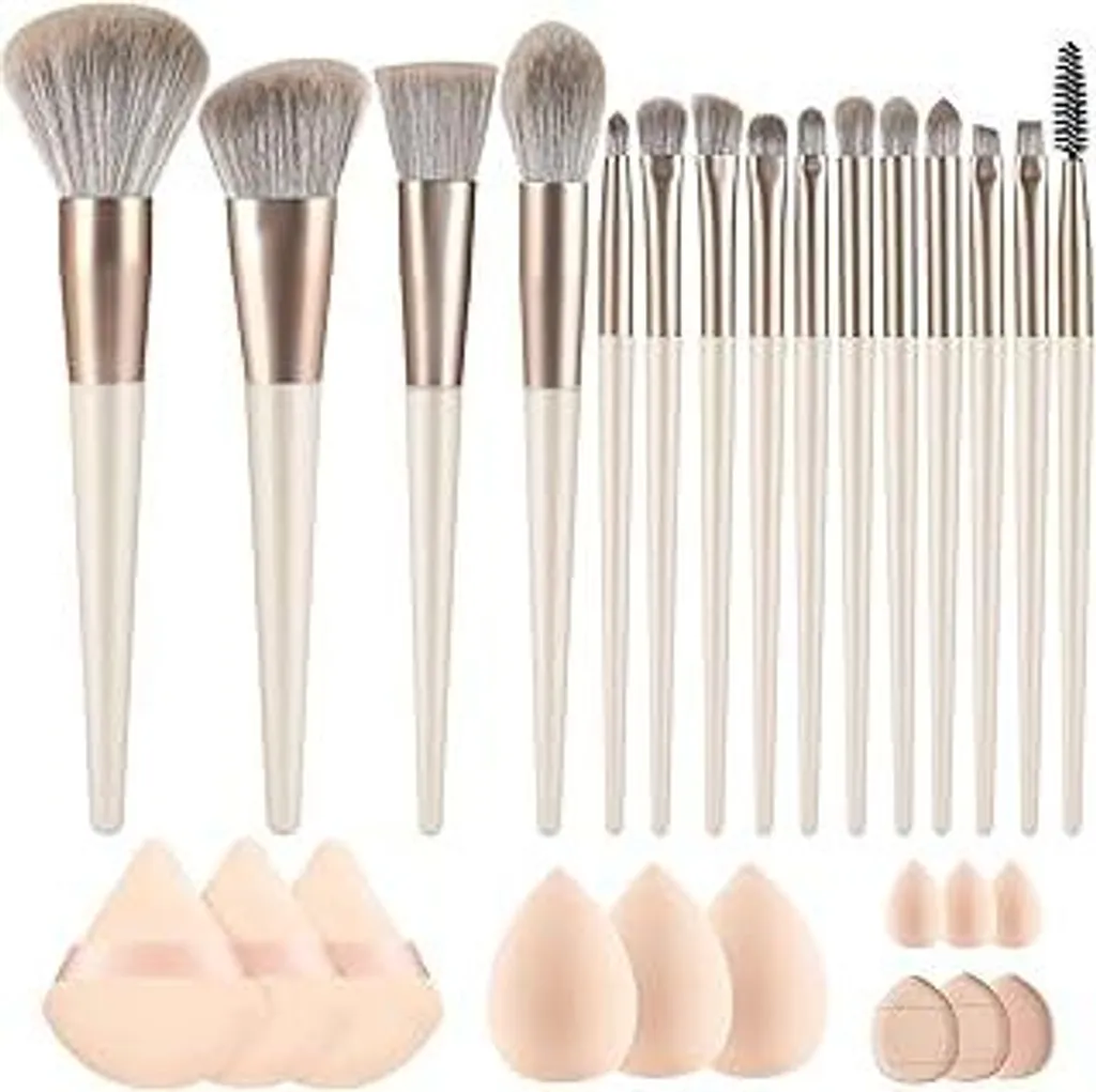 Set di pennelli per trucco 15 pezzi Pennelli per trucco Pennelli sintetici premium per fondotinta Set di pennelli per trucco Per tutte le vostre diverse esigenze di applicazione del trucco Pennelli per ombretto Con 12 pezzi Spugnette per trucco