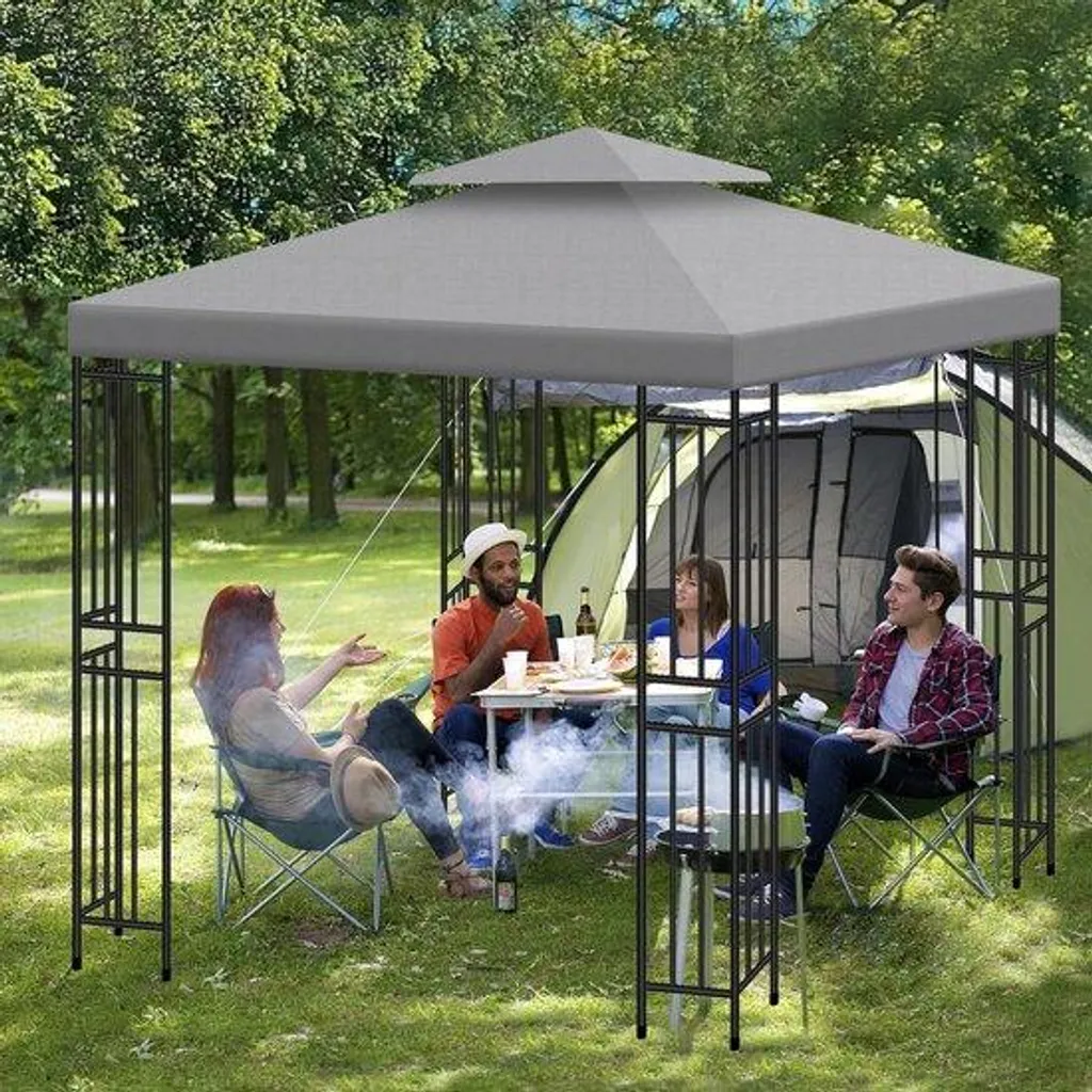 Toit de rechange pour pavillon de jardin 3x3m imperméable anthracite